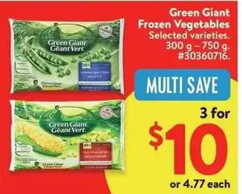 Walmart Green Giant Frozen Vegetables offer