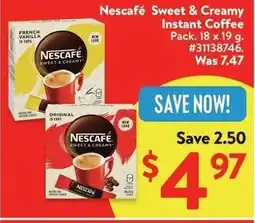 Walmart Nescafé Sweet & Creamy Instant Coffee offer