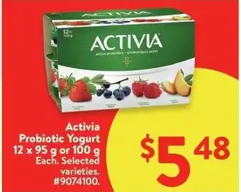 Walmart Activia Probiotic Yogurt offer