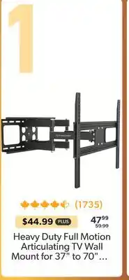 Primecables Heavy Duty Full Motion Articulating TV Wall Mount for 37 to 70 offer