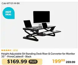 Primecables Height Adjustable Sit-Standing Desk Riser & Converter for Monitor 35 - PrimeCables - Black offer