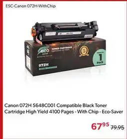 123Ink Canon 072H 5648C001 Compatible Black Toner Cartridge High Yield 4100 Pages - With Chip - Eco-Saver offer