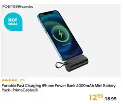 Primecables Portable Fast Charging iPhone Power Bank 5000mAh Mini Battery Pack - PrimeCables offer