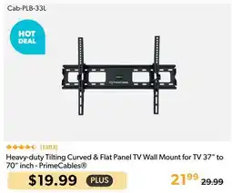 Primecables Heavy-duty Tilting Curved & Flat Panel TV Wall Mount for TV 37 to 70 inch - PrimeCables offer