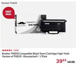 123Ink Brother TN850 Compatible Black Toner Cartridge High Yield Version of TN820 - Moustache - 1/Pack offer