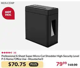 123Ink Professional 6-Sheet Super Micro-Cut Shredder High-Security Level P-5 Home/Office Use - Moustache offer