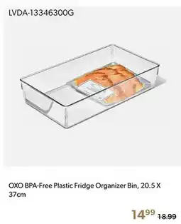 Shopper+ OXO BPA-Free Plastic Fridge Organizer Bin, 20.5 X 37cm offer