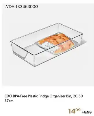 Shopper+ OXO BPA-Free Plastic Fridge Organizer Bin, 20.5 X 37cm offer