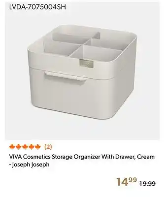 Shopper+ VIVA Cosmetics Storage Organizer With Drawer, Cream - Joseph Joseph offer