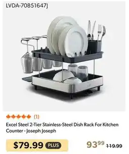 Shopper+ Excel Steel 2-Tier Stainless-Steel Dish Rack For Kitchen Counter - Joseph Joseph offer