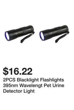 Newegg 2PCS Blacklight Flashlights 395nm Wavelengt Pet Urine Detector Light offer