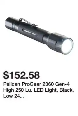 Newegg Pelican ProGear 2360 Gen-4 High 250 Lu. LED Light, Black, Low 24 Lumens, 2 x AA offer