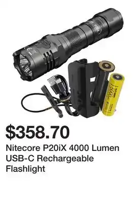 Newegg Nitecore P20iX 4000 Lumen USB-C Rechargeable Flashlight offer