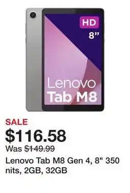 Newegg Lenovo Tab M8 Gen 4, 8 350 nits, 2GB, 32GB offer