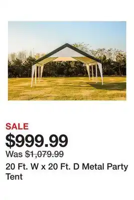 Wayfair 20 Ft. W x 20 Ft. D Metal Party Tent offer