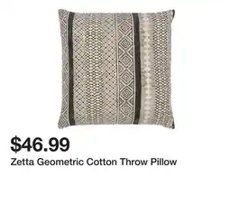 Wayfair Zetta Geometric Cotton Throw Pillow offer