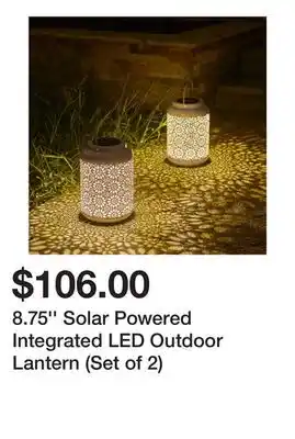 Wayfair 8.75'' Solar Powered Integrated LED Outdoor Lantern (Set of 2) offer