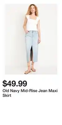 Old Navy Old Navy Mid-Rise Jean Maxi Skirt offer