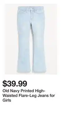 Old Navy Old Navy Printed High-Waisted Flare-Leg Jeans for Girls offer