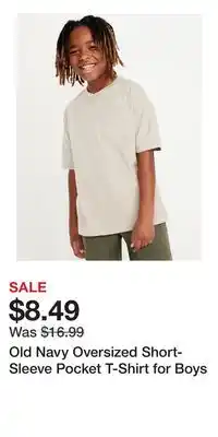 Old Navy Old Navy Oversized Short-Sleeve Pocket T-Shirt for Boys offer