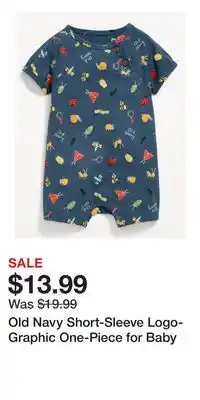 Old Navy Old Navy Short-Sleeve Logo-Graphic One-Piece for Baby offer