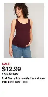 Old Navy Old Navy Maternity First-Layer Rib-Knit Tank Top offer