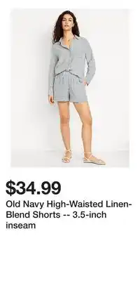 Old Navy Old Navy High-Waisted Linen-Blend Shorts -- 3.5-inch inseam offer