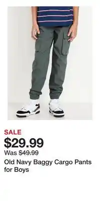 Old Navy Old Navy Baggy Cargo Pants for Boys offer