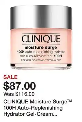 Sephora CLINIQUE Moisture Surge 100H Auto-Replenishing Hydrator Gel-Cream Moisturizer with Hyaluronic Acid offer