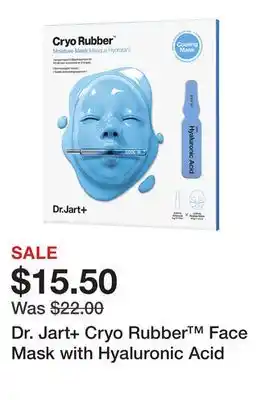 Sephora Dr. Jart+ Cryo Rubber Face Mask with Hyaluronic Acid offer