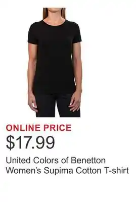 Costco United Colors of Benetton Women's Supima Cotton T-shirt offer