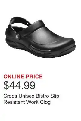 Costco Crocs Unisex Bistro Slip Resistant Work Clog offer