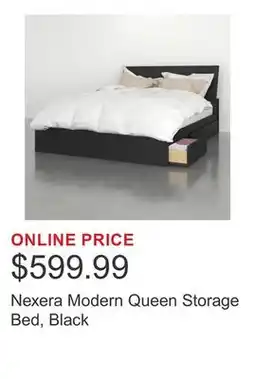 Costco Nexera Modern Queen Storage Bed, Black offer