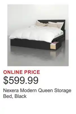 Costco Nexera Modern Queen Storage Bed, Black offer