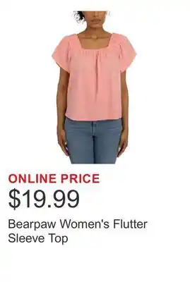 Costco Bearpaw Women's Flutter Sleeve Top offer