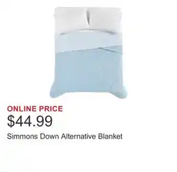 Costco Simmons Down Alternative Blanket offer