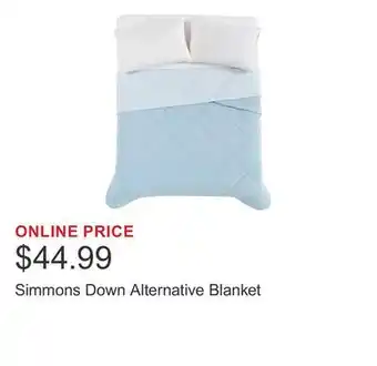 Costco Simmons Down Alternative Blanket offer