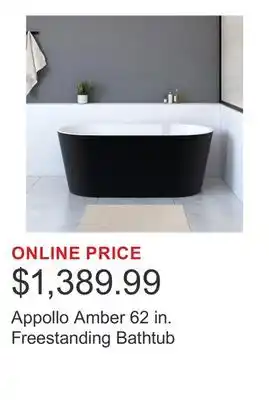 Costco Appollo Amber 62 in. Freestanding Bathtub offer