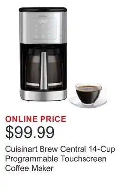 Costco Cuisinart Brew Central 14-Cup Programmable Touchscreen Coffee Maker offer