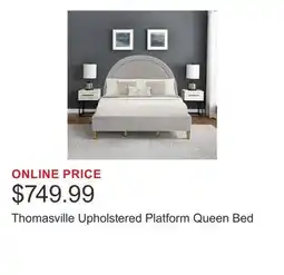 Costco Thomasville Upholstered Platform Queen Bed offer