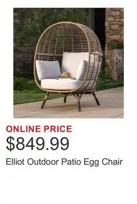 Costco Elliot Outdoor Patio Egg Chair offer