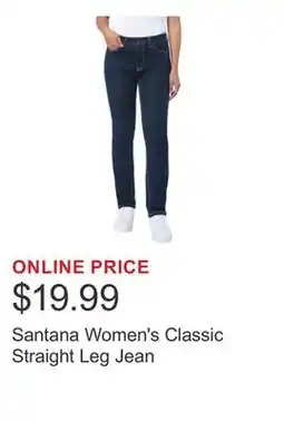 Costco Santana Women's Classic Straight Leg Jean offer