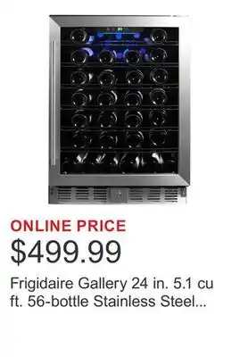 Costco Frigidaire Gallery 24 in. 5.1 cu ft. 56-bottle Stainless Steel Built-in Wine Cooler offer