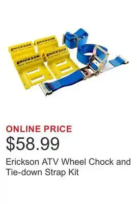 Costco Erickson ATV Wheel Chock and Tie-down Strap Kit offer