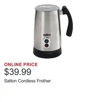 Costco Salton Cordless Frother offer