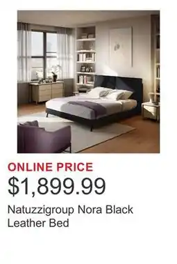 Costco Natuzzigroup Nora Black Leather Bed offer