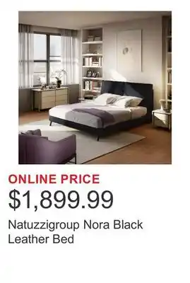 Costco Natuzzigroup Nora Black Leather Bed offer