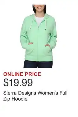 Costco Sierra Designs Women's Full Zip Hoodie offer