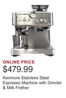 Costco Kenmore Stainless Steel Espresso Machine with Grinder & Milk Frother offer