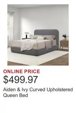 Costco Aiden & Ivy Curved Upholstered Queen Bed offer